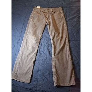Levis Premium 514 Pants Men 33x30 Gray Corduroy Straight Leg Stretch
